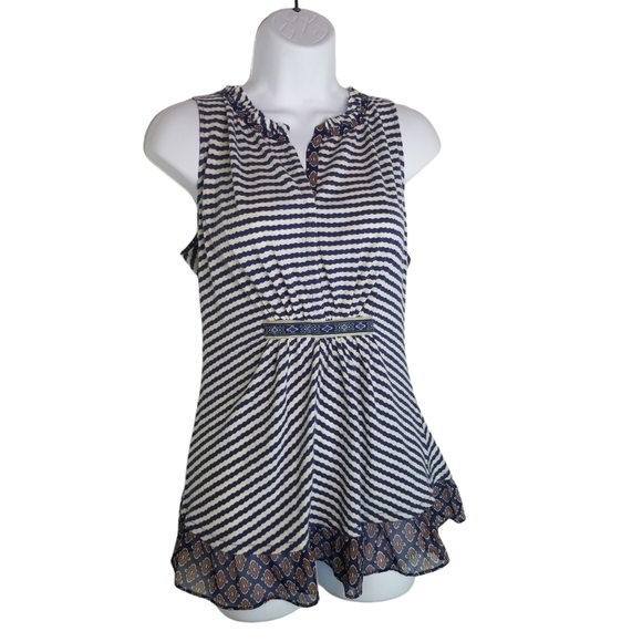 Anthropologie One September Galalicia striped sleeveless long top - Picture 1 of 12